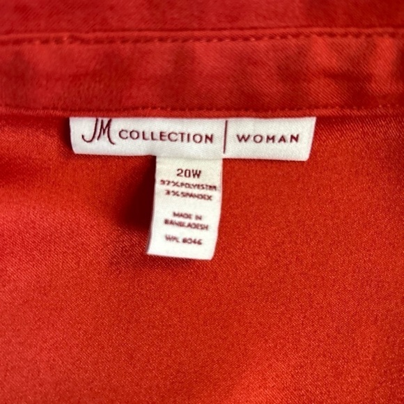 JM Collection 20W Snap Up Top Rolled Sleeves Burnt Orange - Picture 4 of 6